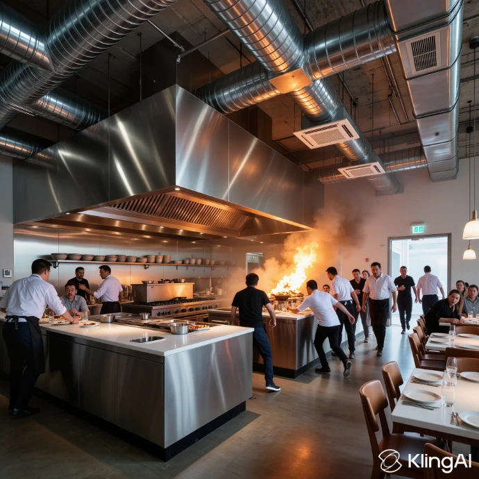 depart de feu incendie degraissage